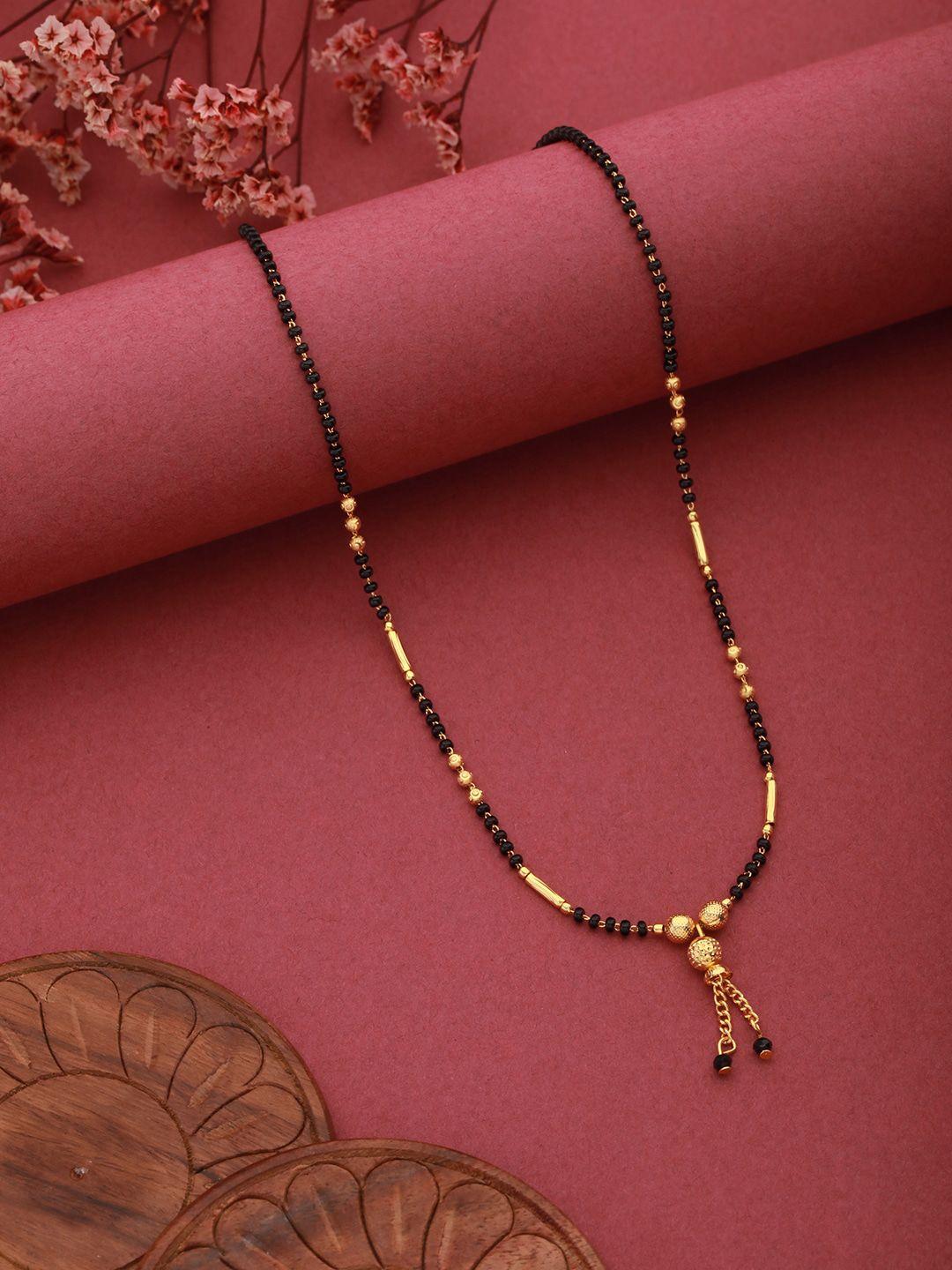 aadvik designs gold-plated beaded chain mangalsutra