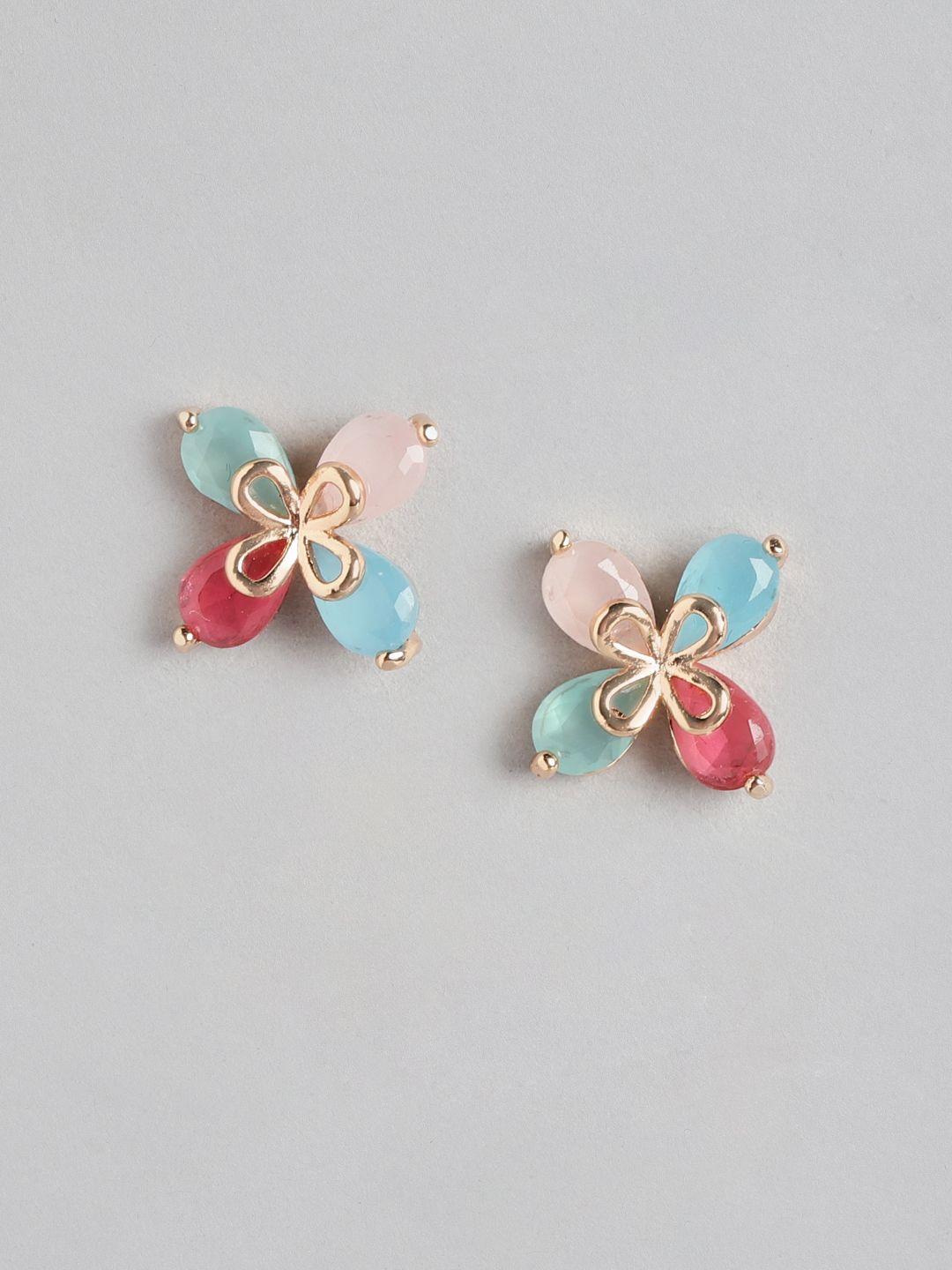 aadvik designs multicoloured floral ad studded studs earrings