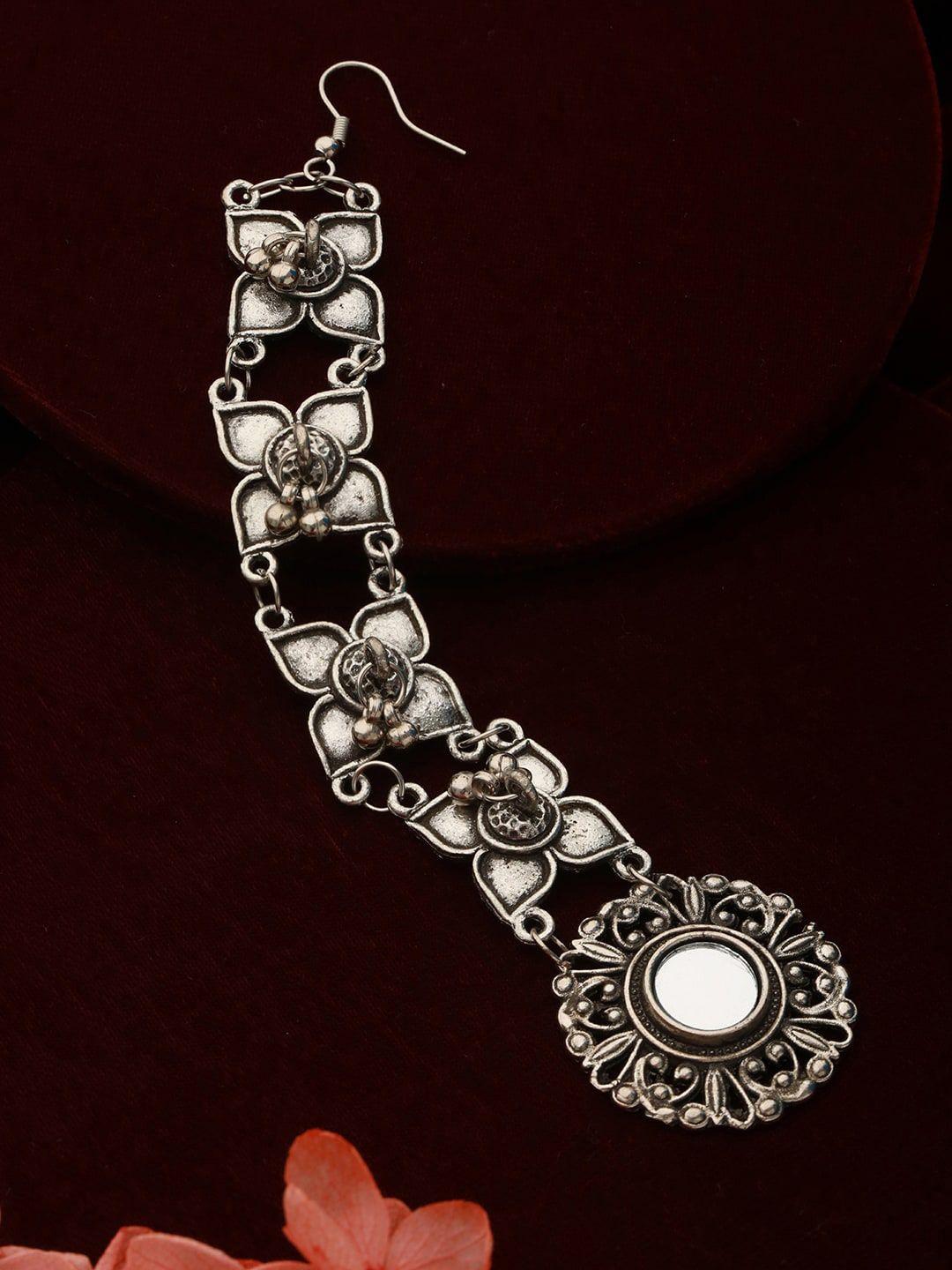 aadvik designs oxidised silver plated  & beaded mangtika