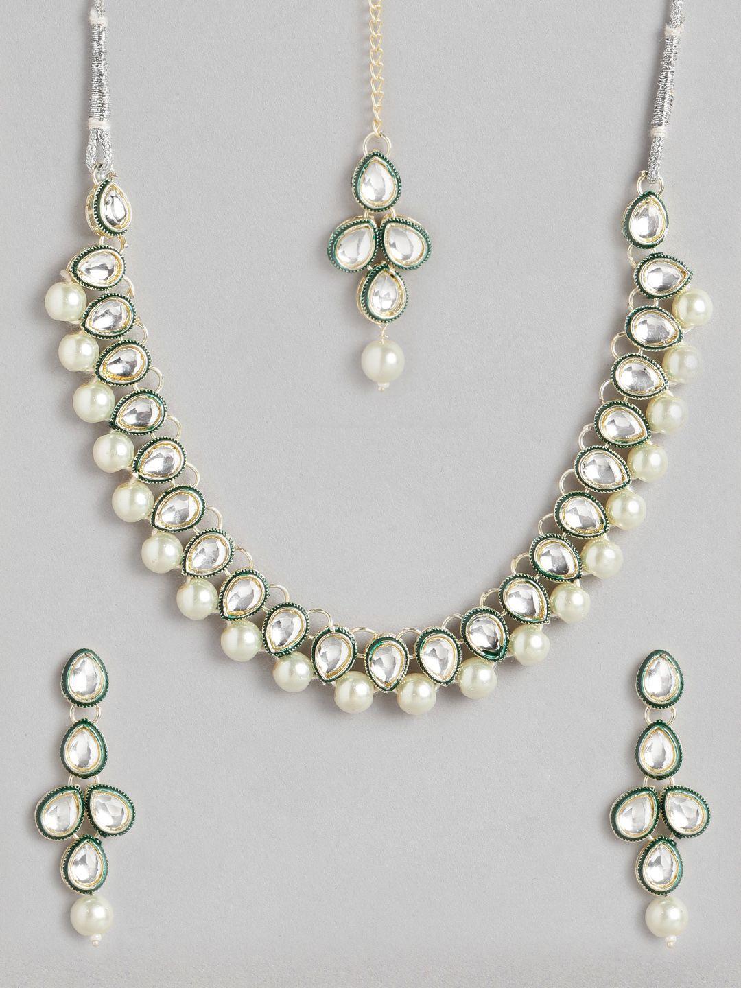 aadvik designs pearl beaded choker necklace jewellery set