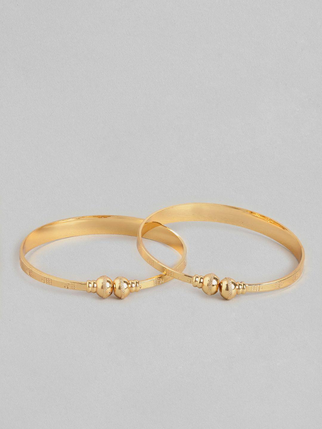 aadvik designs set of 2 gold-plated adjustable bangles