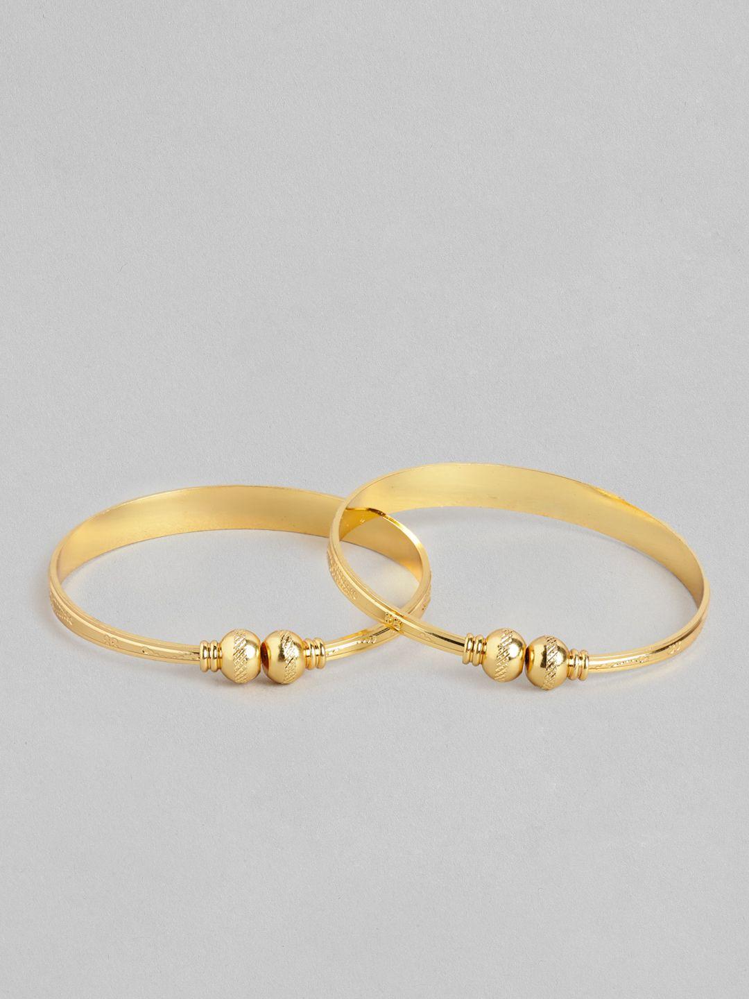 aadvik designs set of 2 gold-plated adjustable bangles