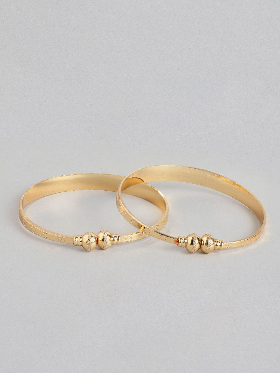 aadvik designs set of 2 gold-plated adjustable bangles