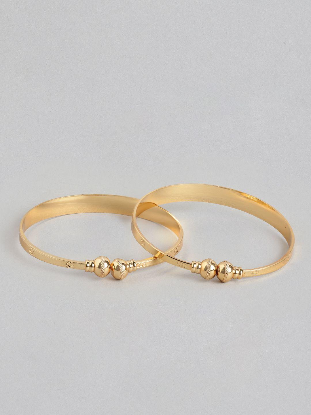 aadvik designs set of 2 gold-plated adjustable bangles