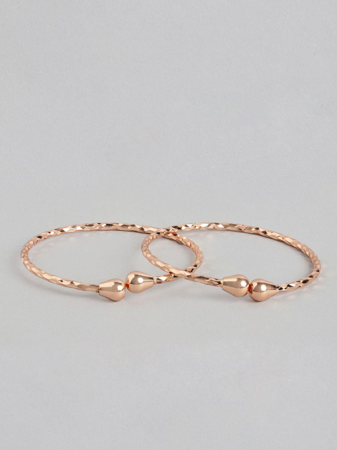 aadvik designs set of 2 rose gold-plated adjustable bangles