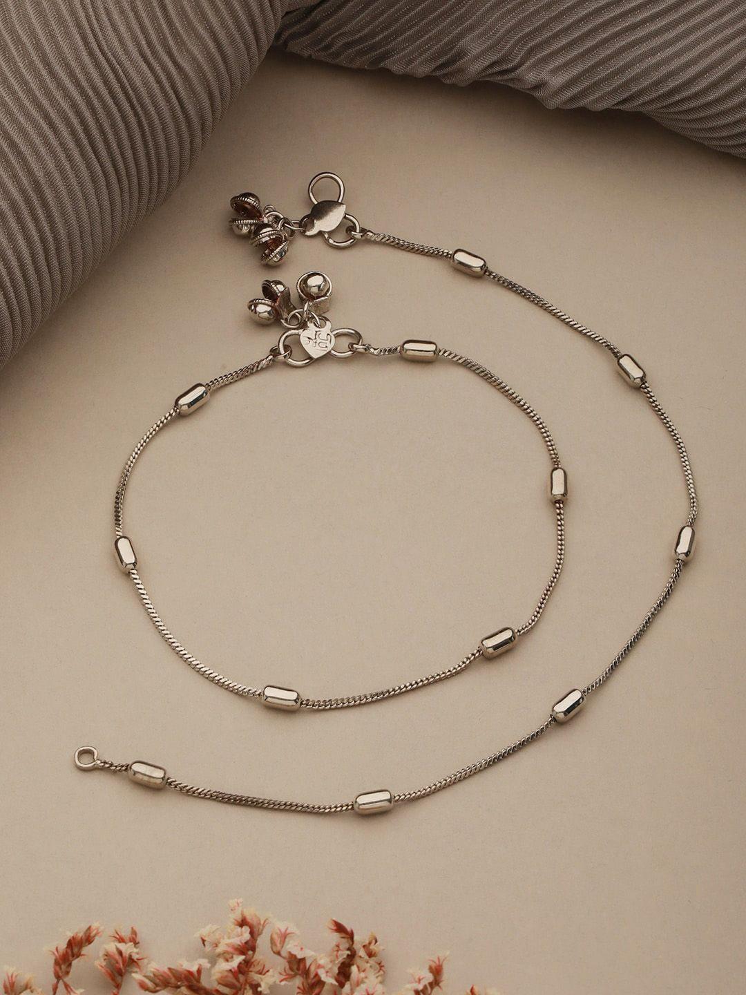 aadvik designs silver-plated anklet