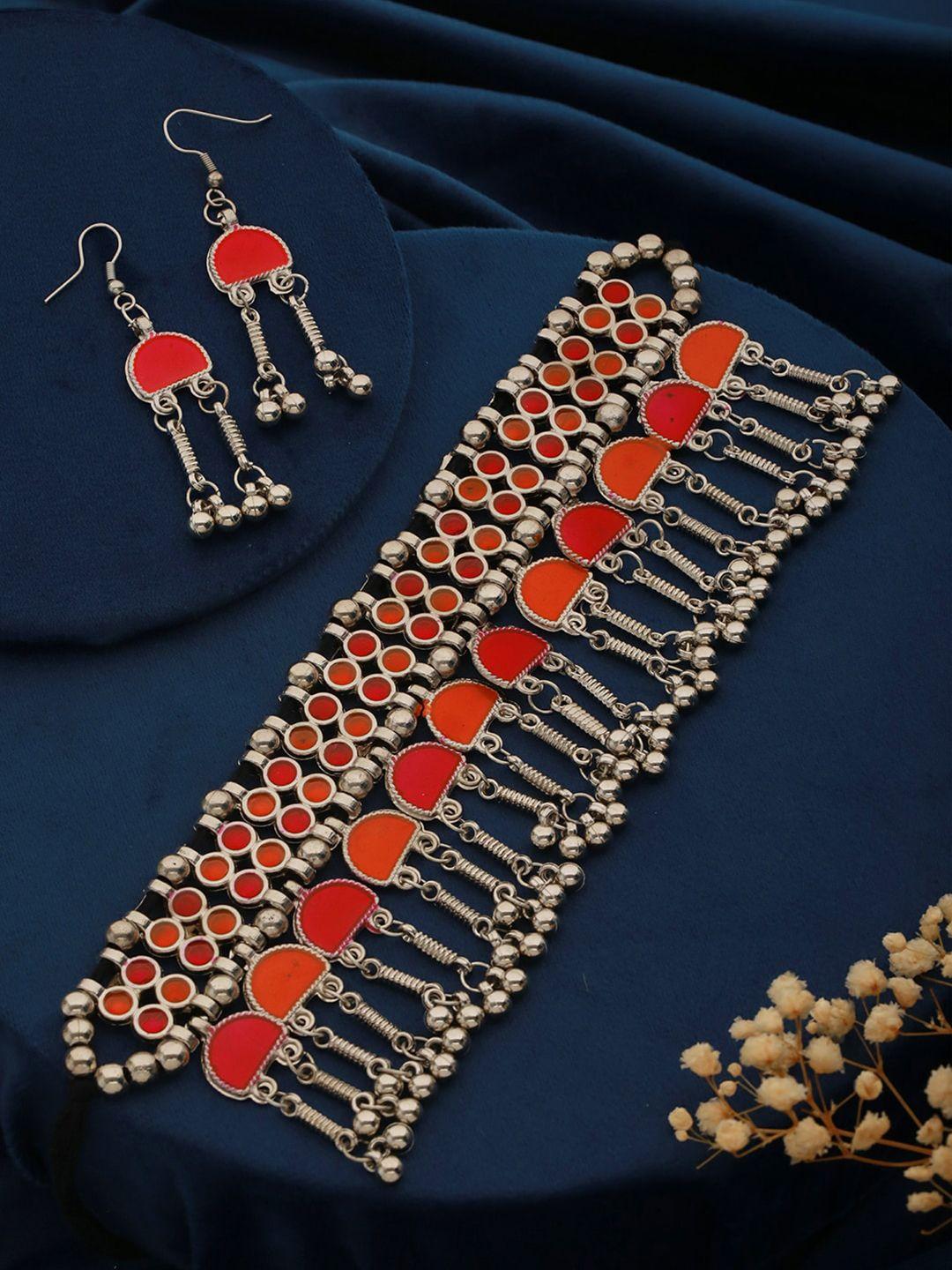 aadvik designs silver-plated beaded jewellery set