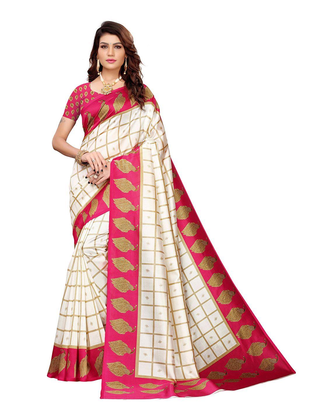 aadvika checked art silk mysore silk saree