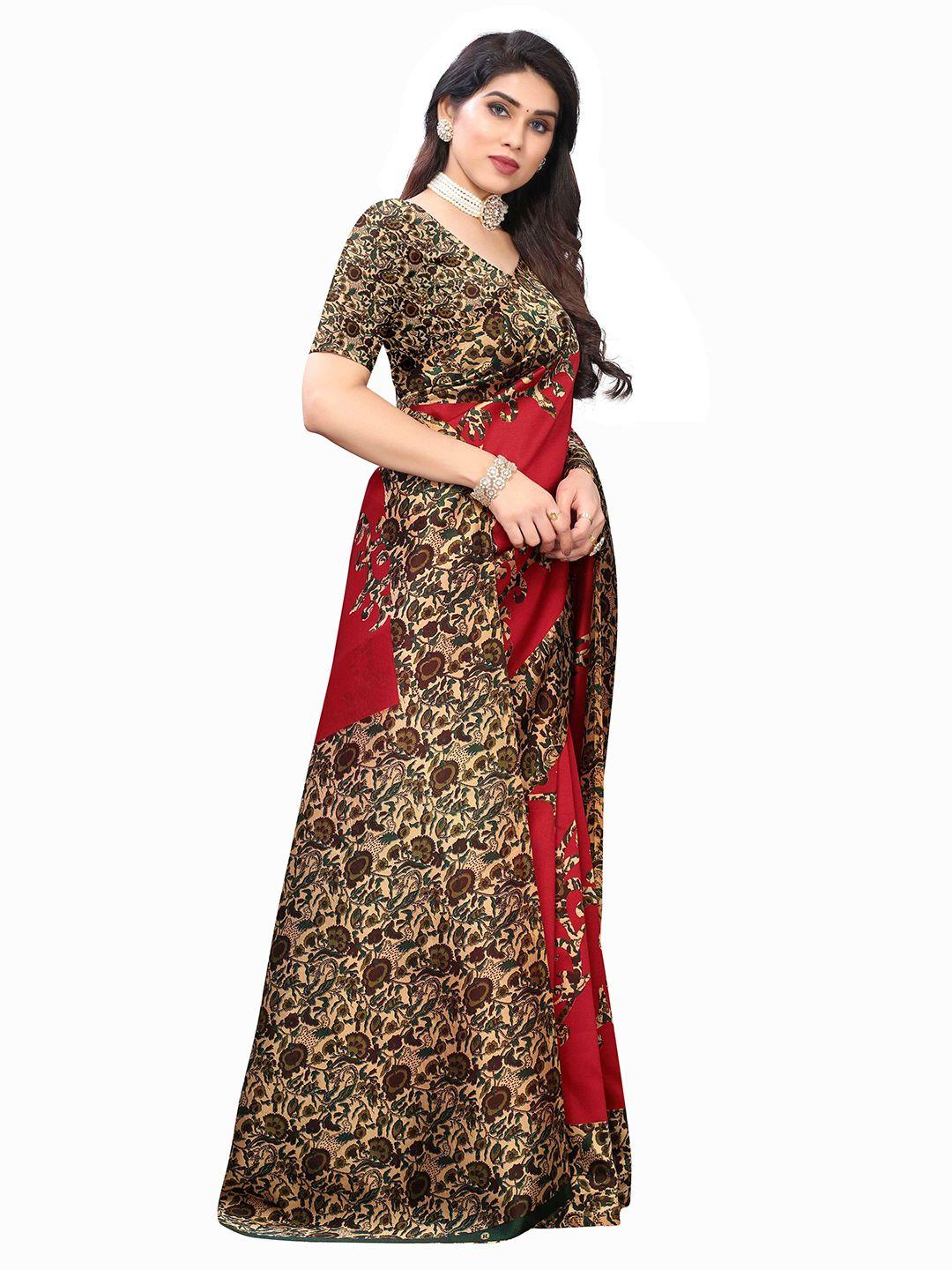 aadvika floral printed mysore silk saree