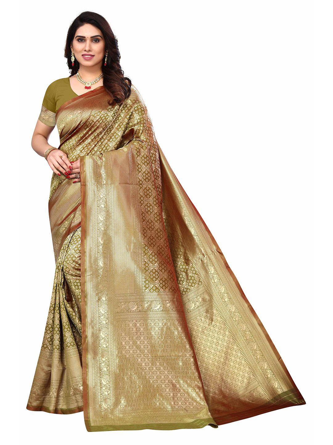 aadvika  woven design zari silk blend kanjeevaram saree