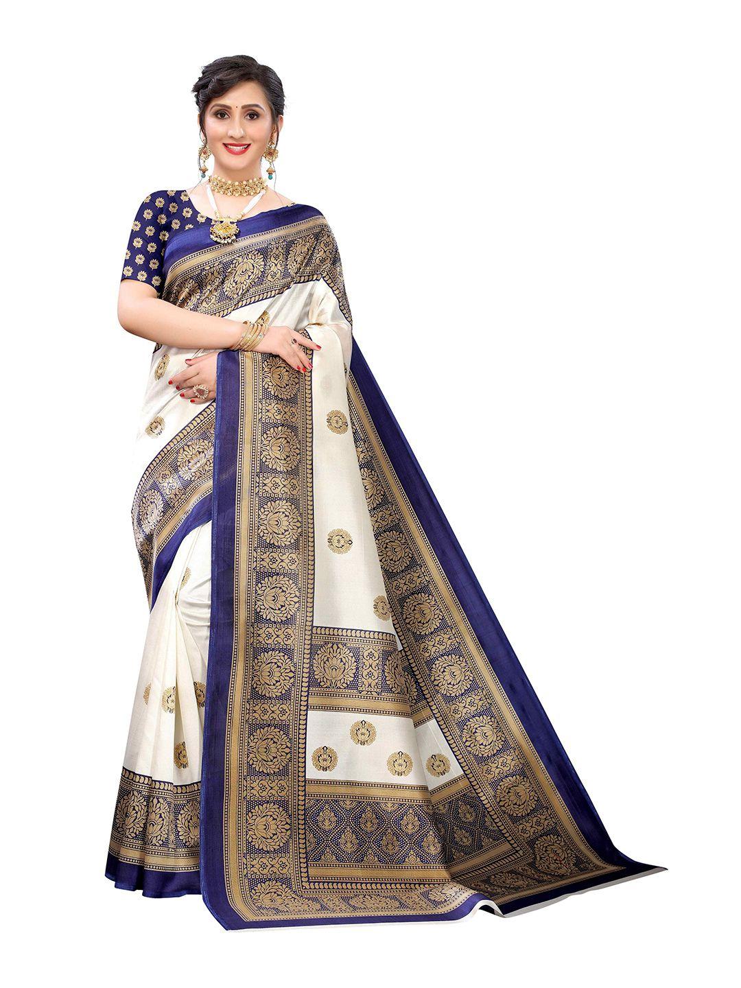 aadvika ethnic motifs printed art silk mysore silk saree