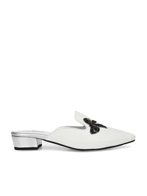 aady austin women's white mule sandals