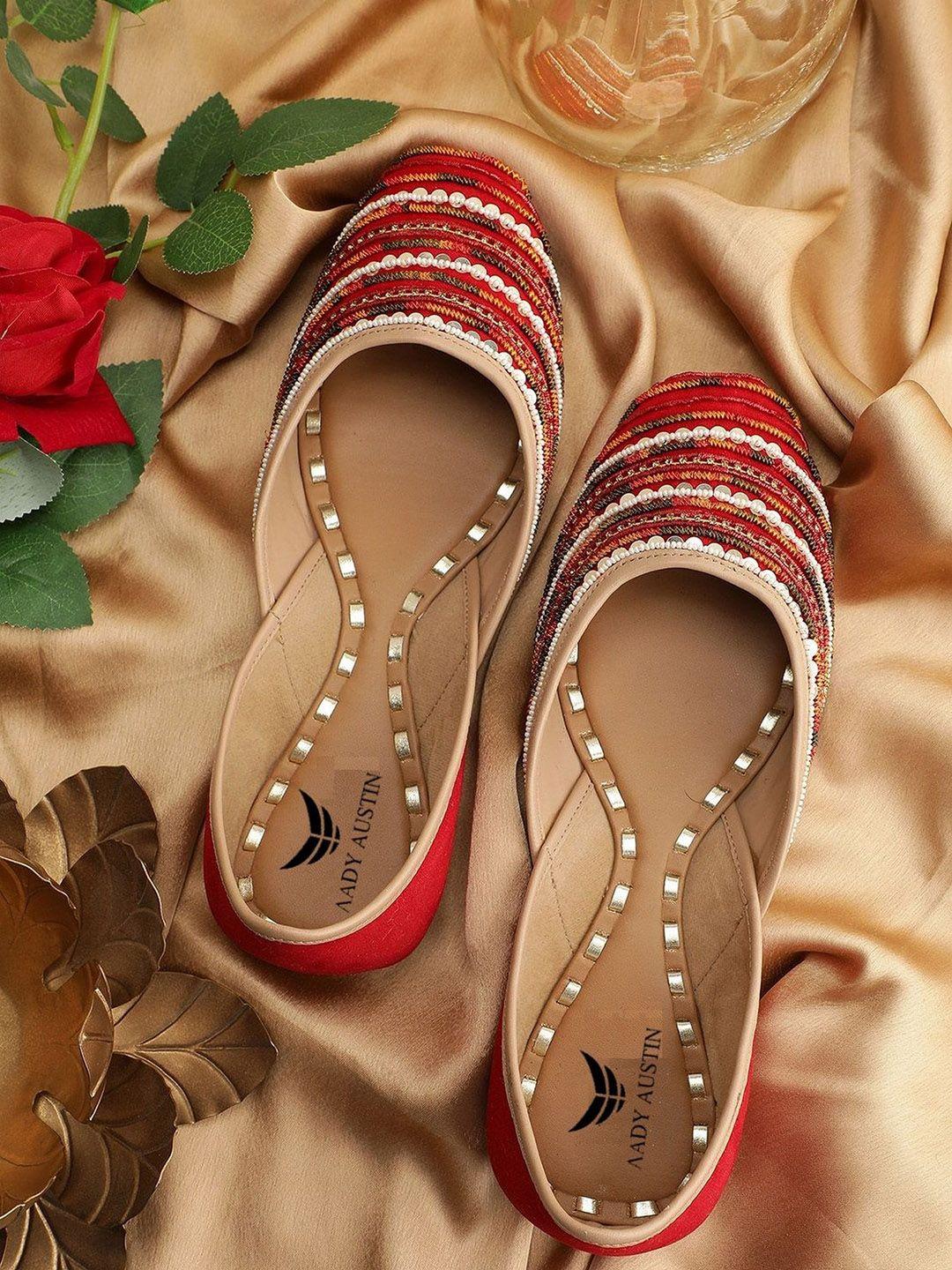 aady austin women embellished square toe ethnic mojaris