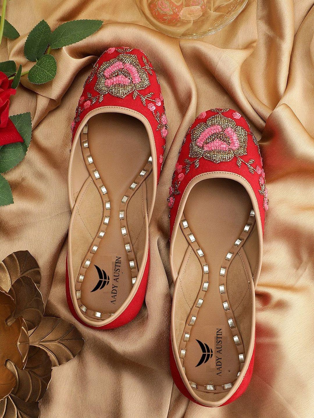 aady austin women embellished square toe ethnic mojaris