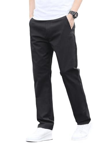 aahwan black solid drawstring relexed fit straight leg pants for men's (283-black-30)