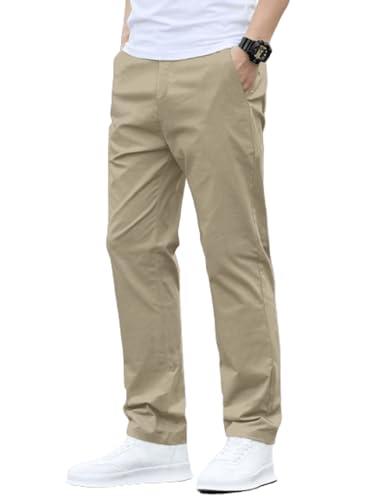 aahwan khaki solid drawstring relexed fit straight leg pants for men's (283-khaki-34)