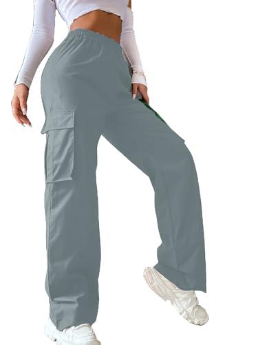 aahwan solid cg wide leg baggy with pockets cargo pants for women's & girls' (235-cg-34)