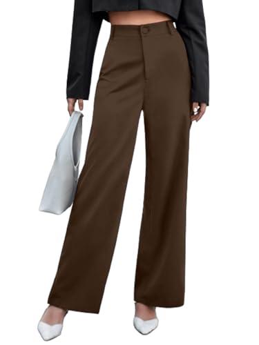 aahwan solid cofee high waist wide leg pants for women's & girls'(233-cofee-34), brown