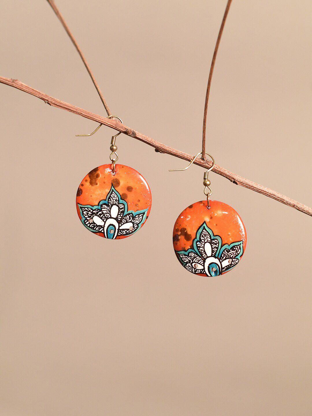 aakriti art creations brass-plated contemporary drop earrings