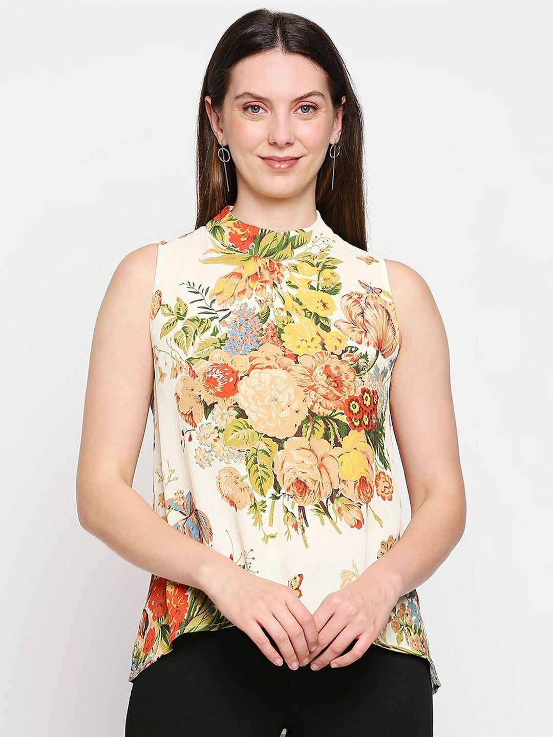 aaliya multicoloured floral georgette regular top