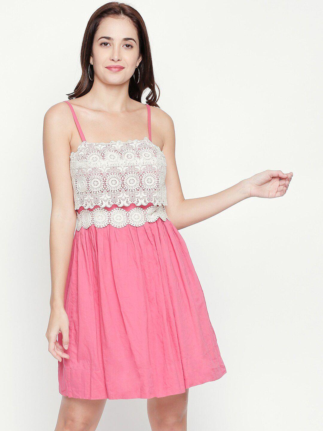 aaliya pink fit & flare dress