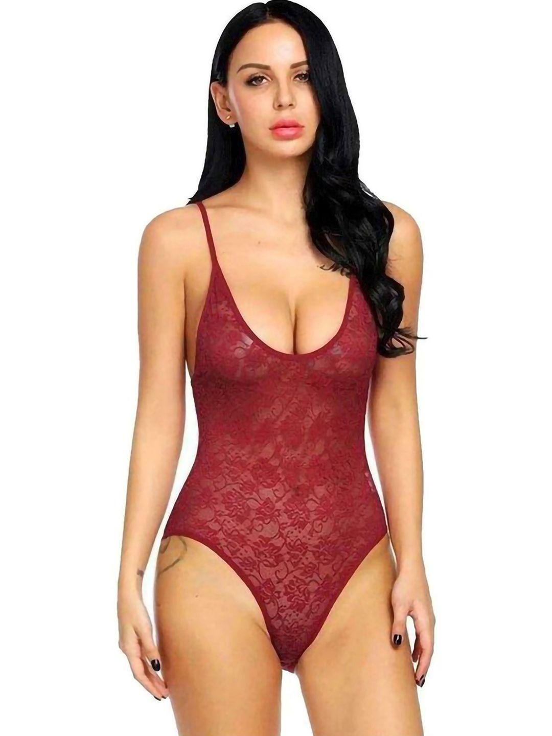 aamarsh lace self-design bodysuit