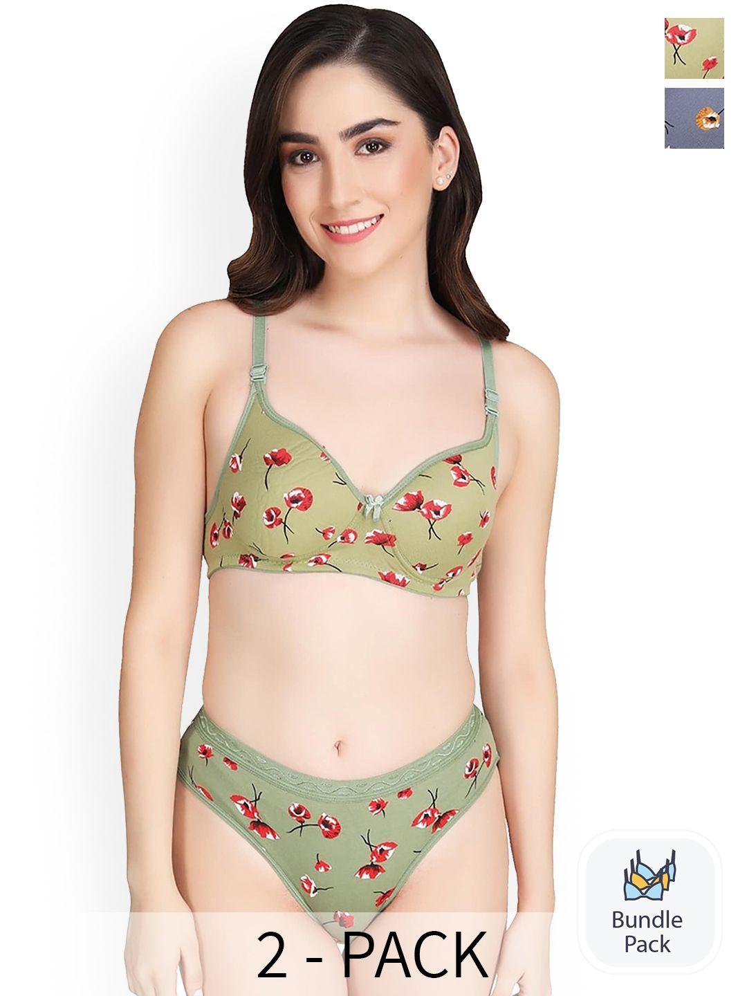 aamarsh pack of 2 printed lingerie set a_m-kali set_grey,green_30