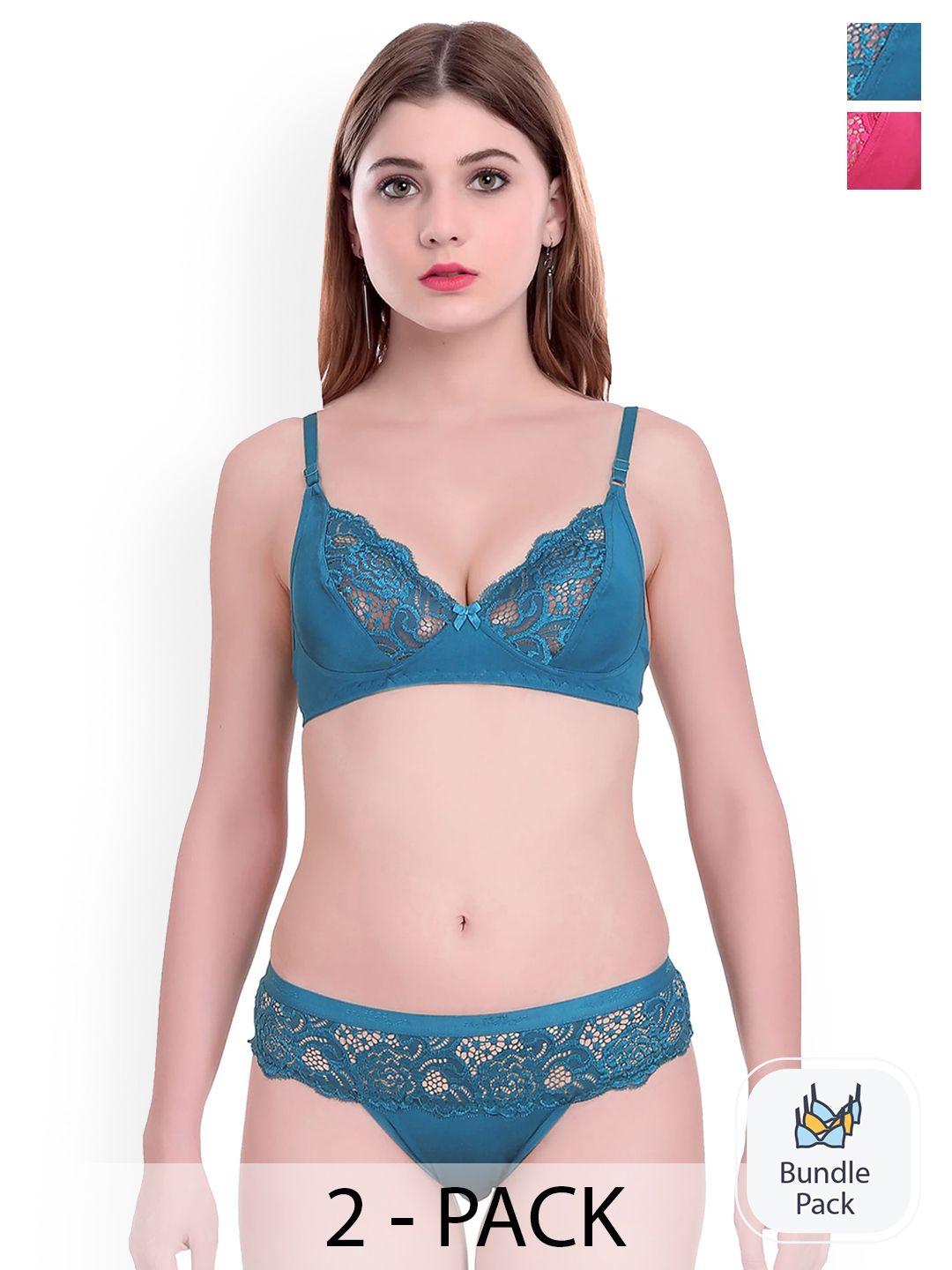 aamarsh pack of 2 self-designed comfortable cotton lingerie set