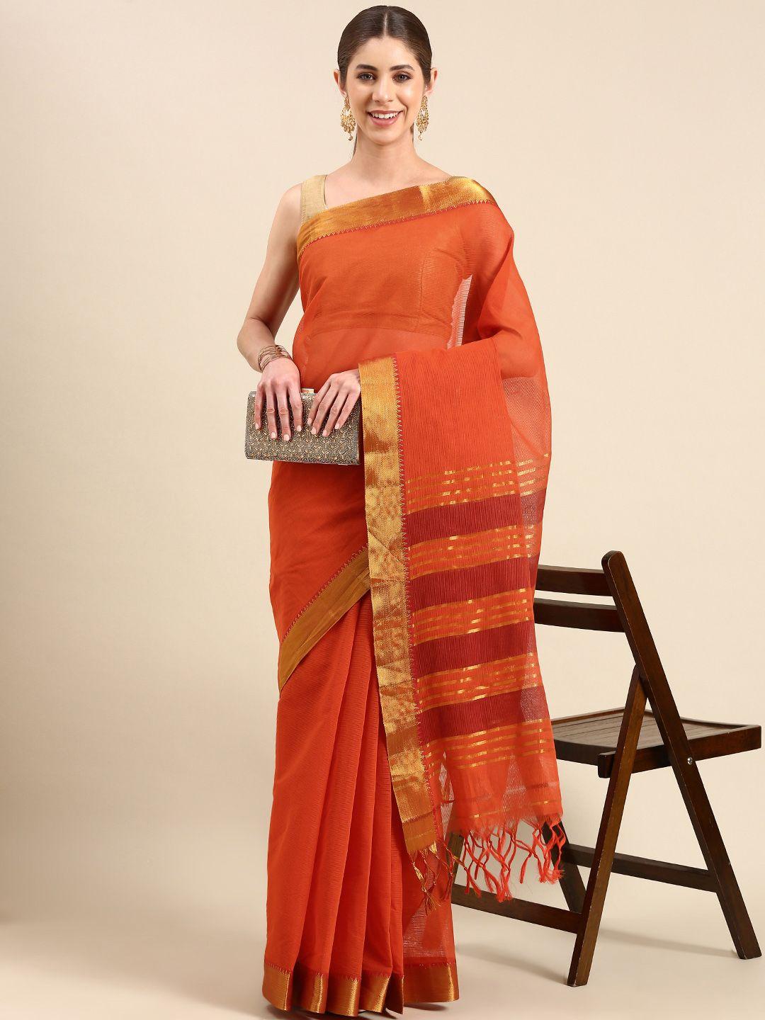 aamna zari woven design pure cotton mangalagiri saree