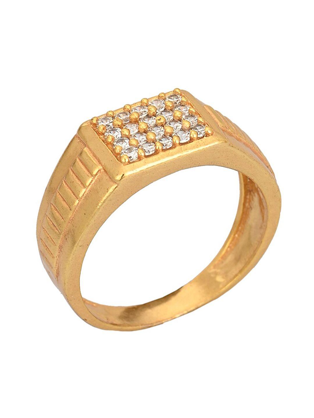 aanyacentric gold-plated ad-studded finger ring