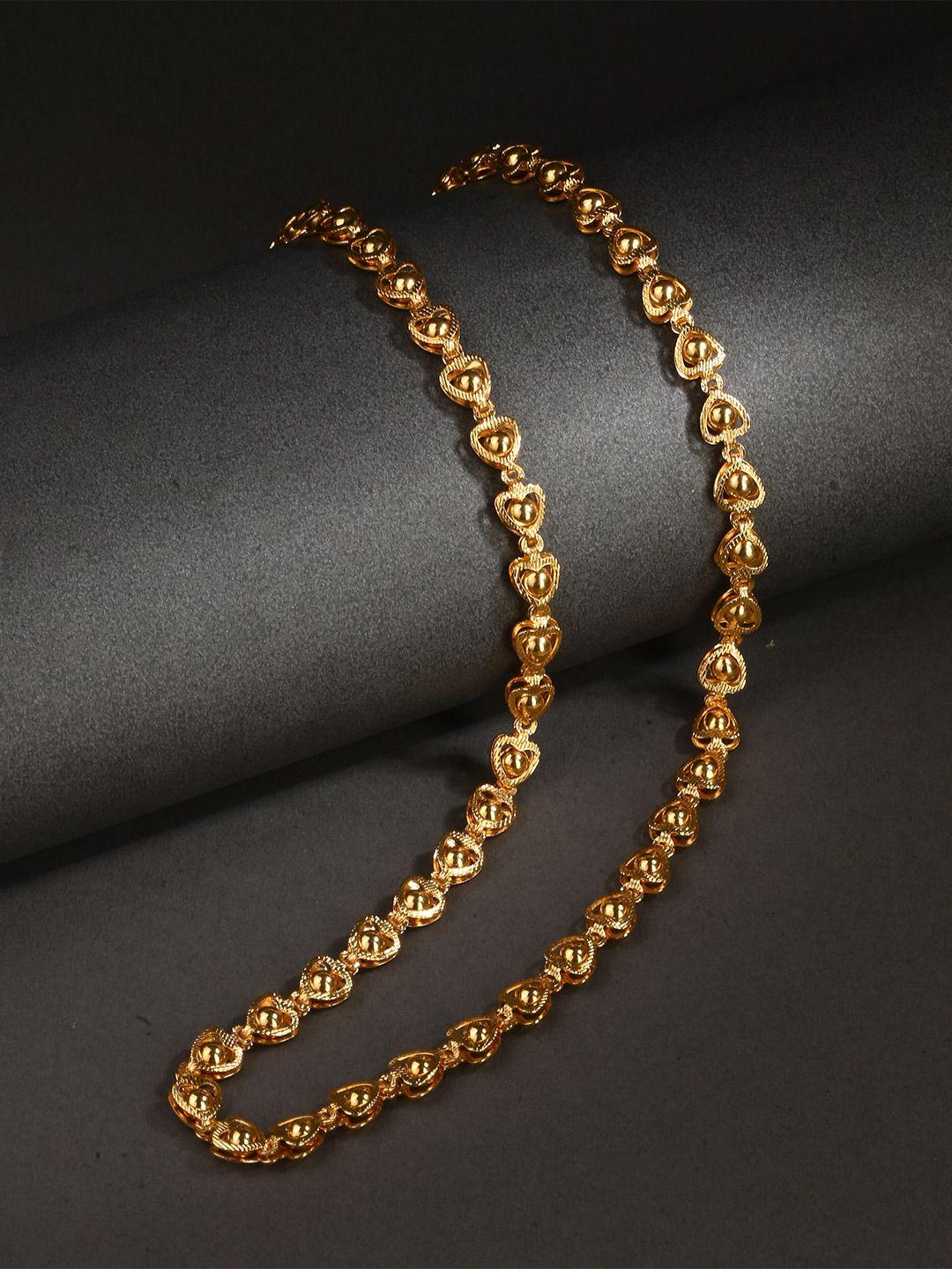 aanyacentric unisex brass gold-plated temple chain