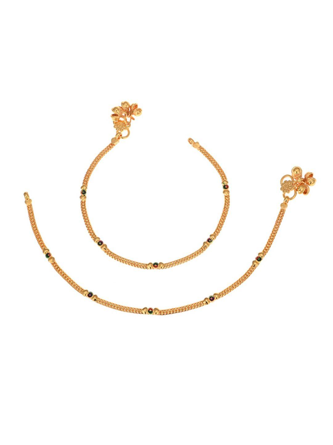 aanyacentric women gold-plated anklets