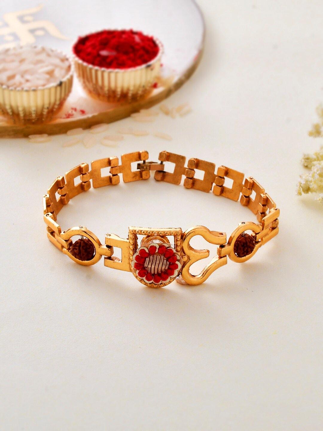 aapno rajasthan beads woven bracelet charm rakhi