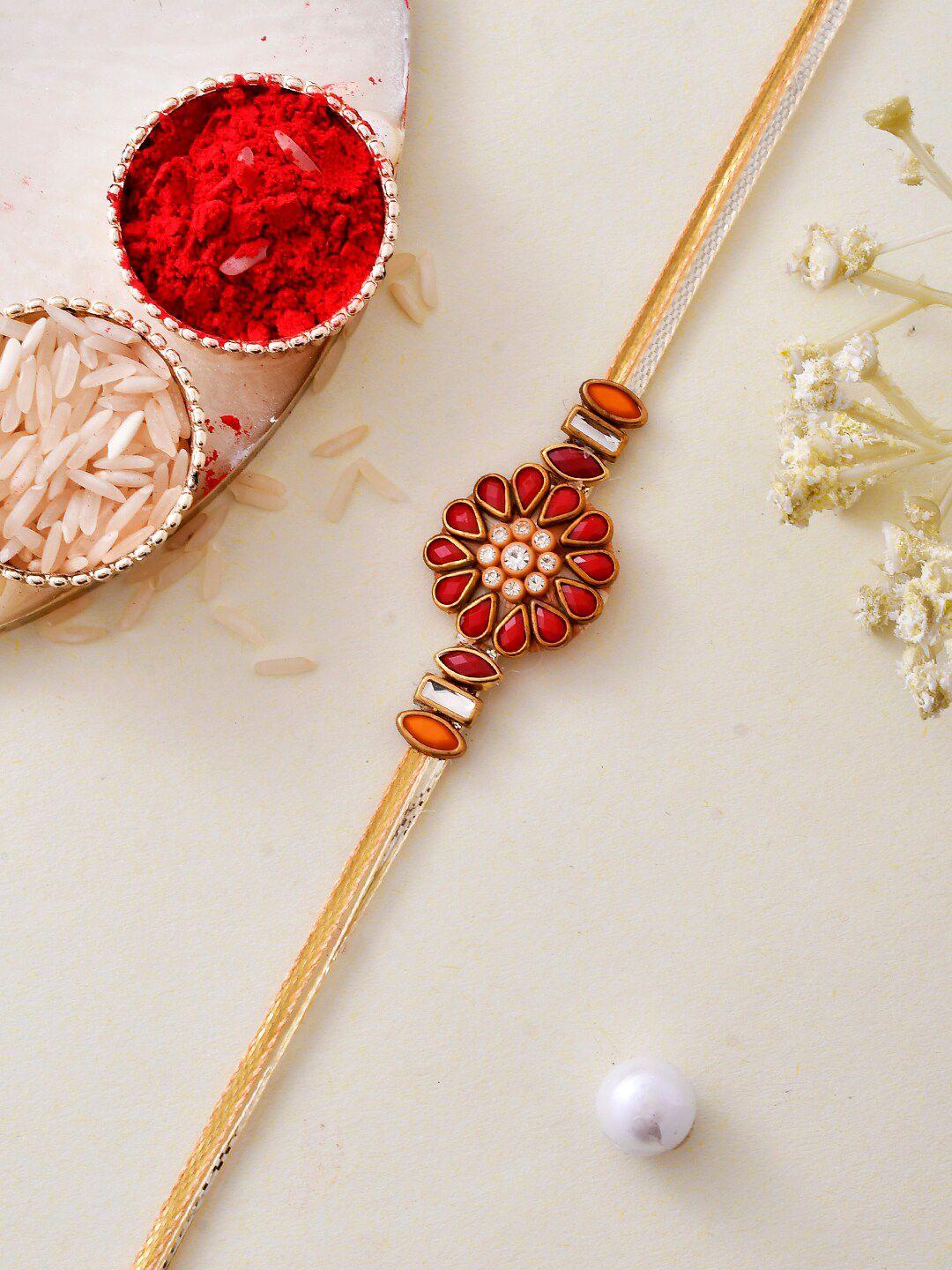 aapno rajasthan kundan & beaded rakhi