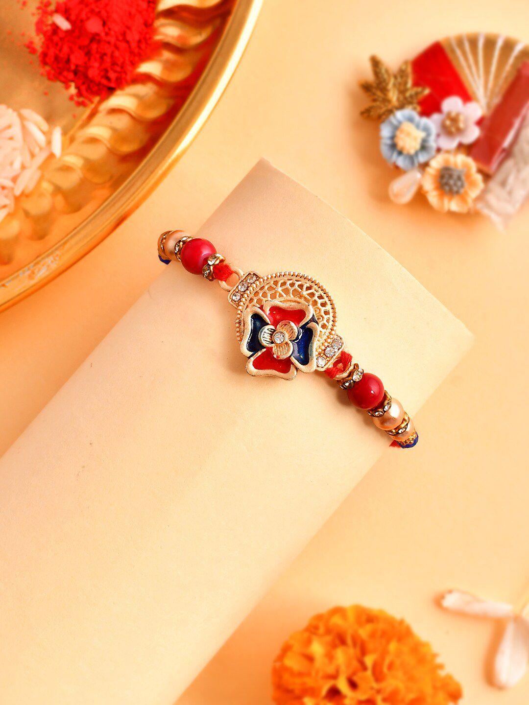 aapno rajasthan stone-beaded thread rakhi