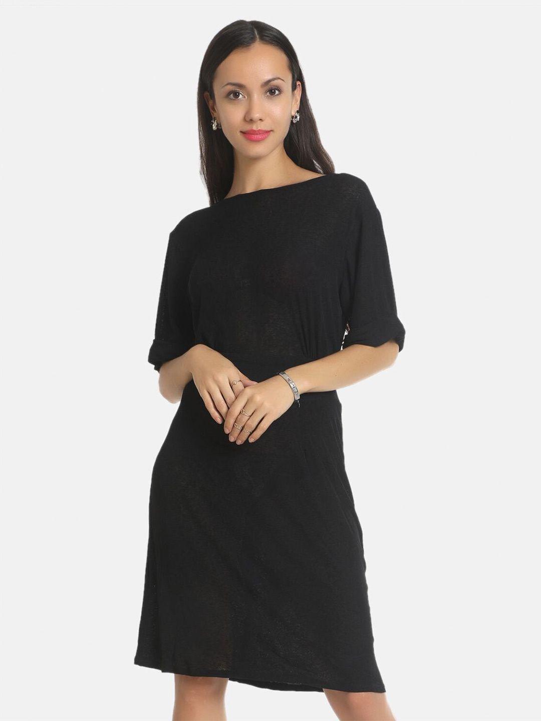 aara woman black a-line dress