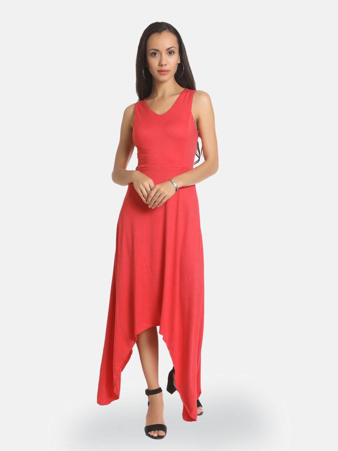 aara women orange asymmetric maxi dress