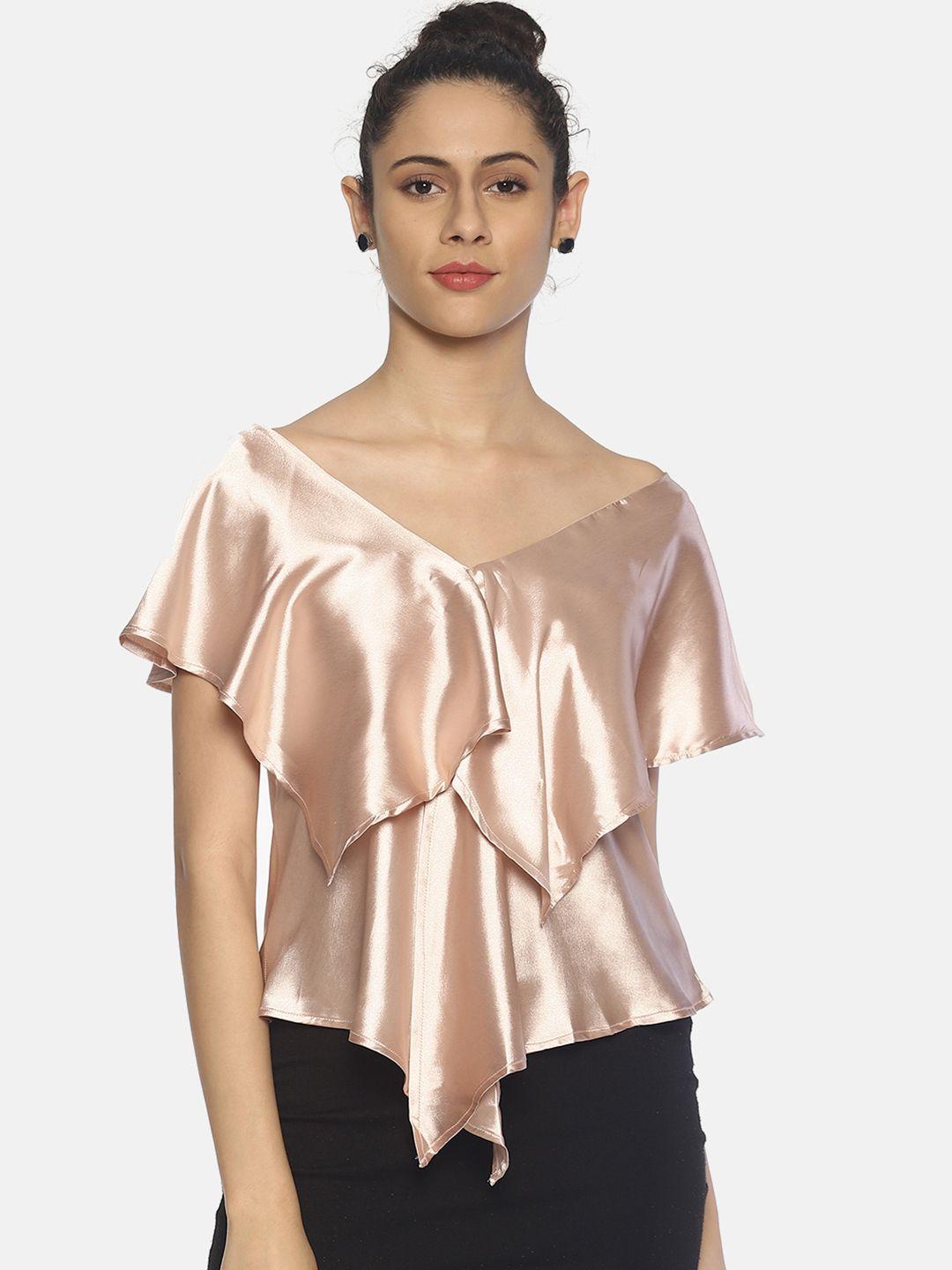 aara women rose gold-coloured solid top