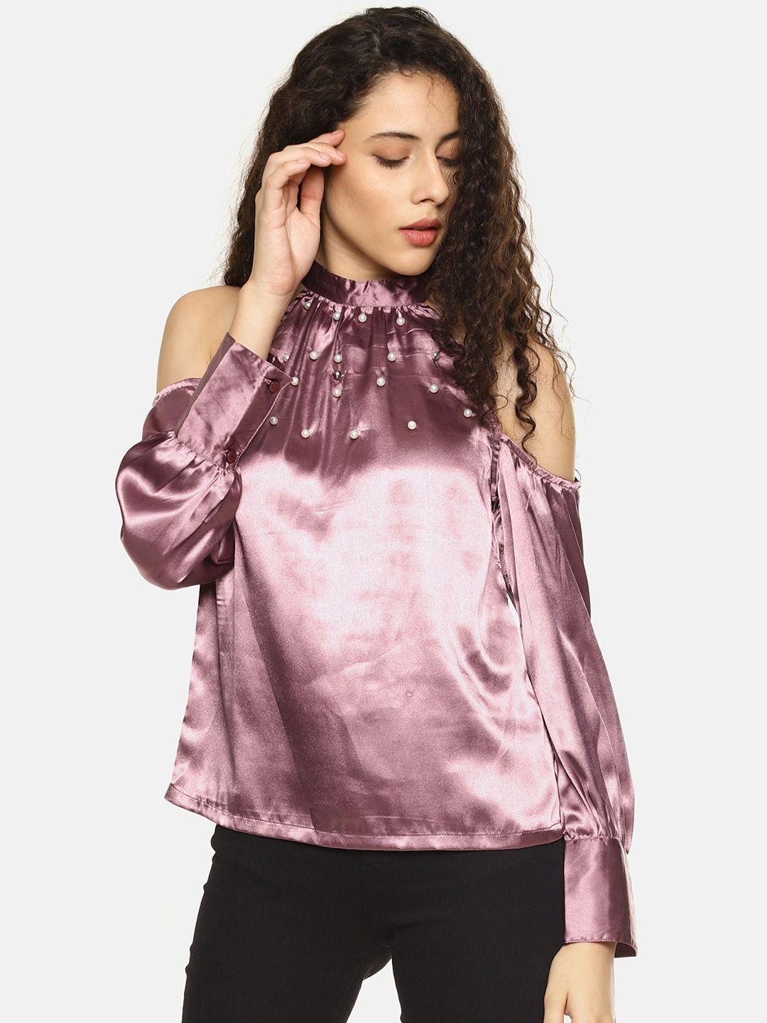 aara women mauve embellished top