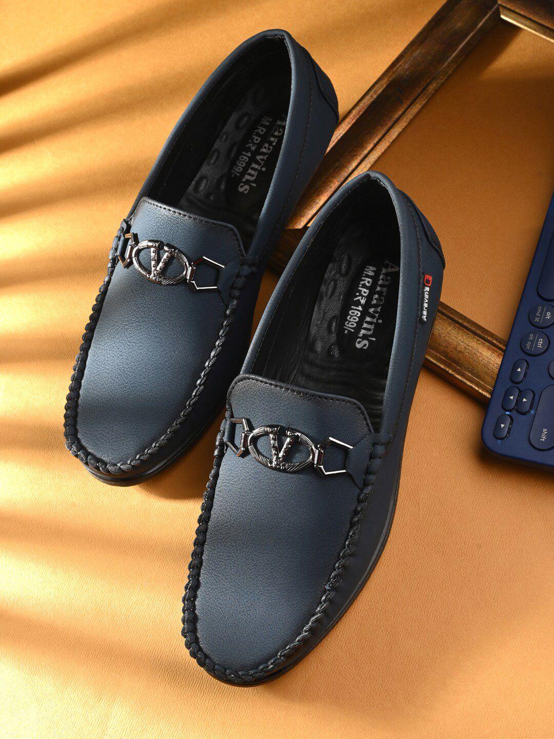 aaravin's men round toe loafers