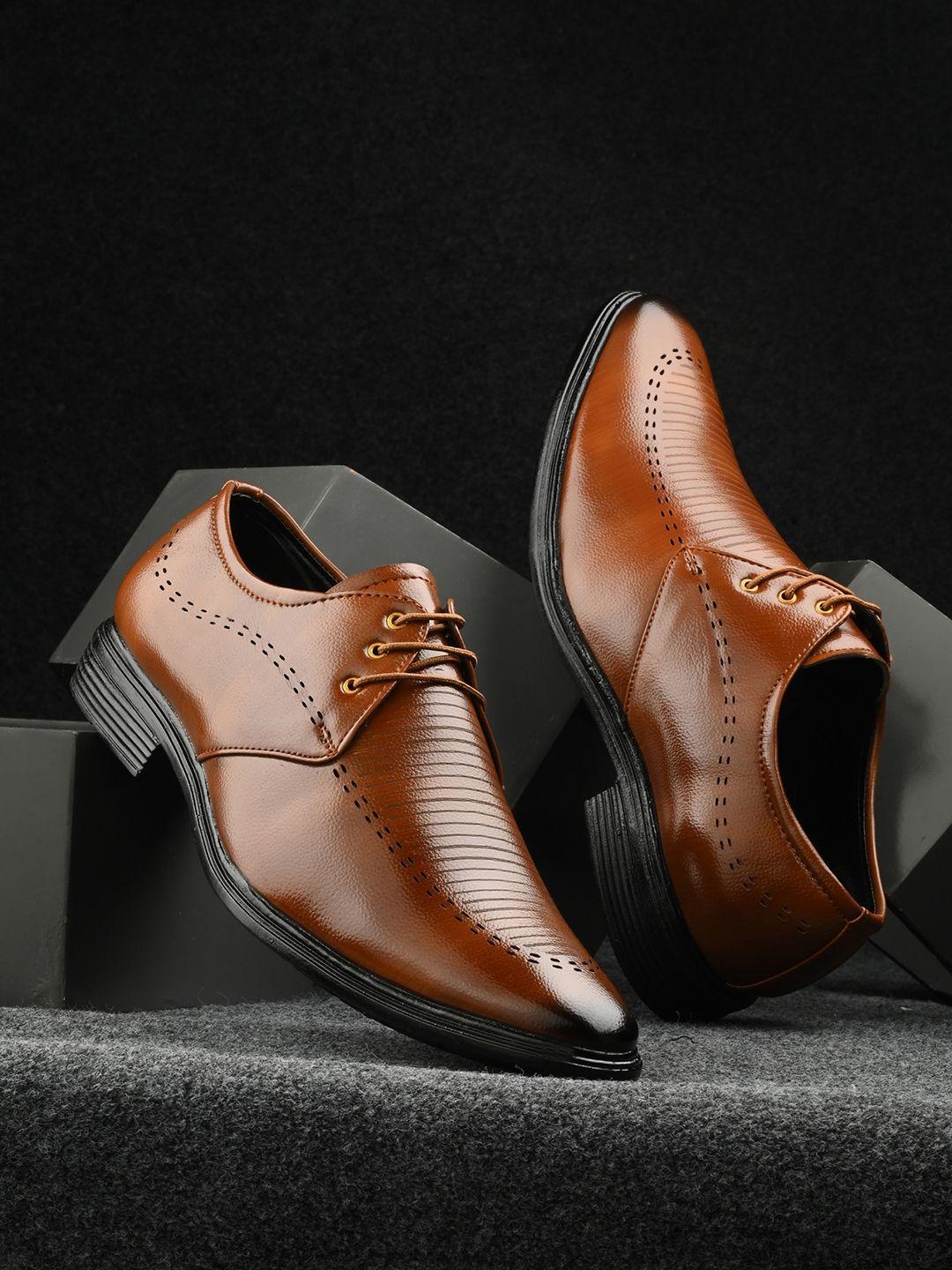 aaravin's men textured derbys formal shoes