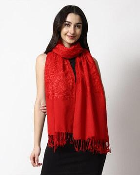 aari embroidery wool stole