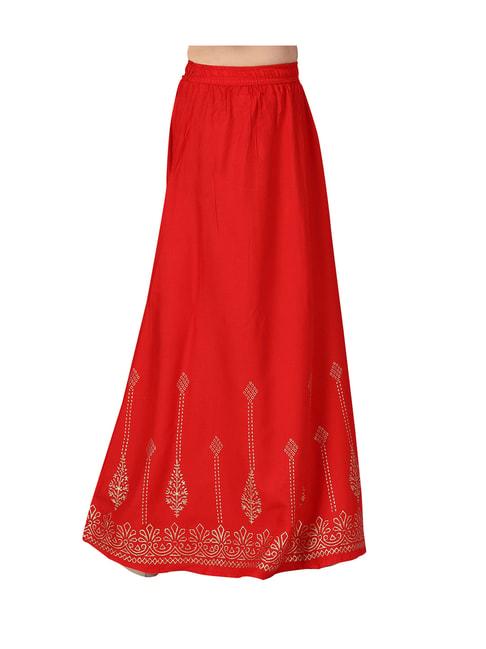 aarika kids red printed skirt