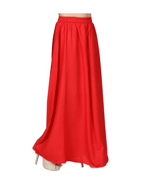 aarika kids red solid skirt