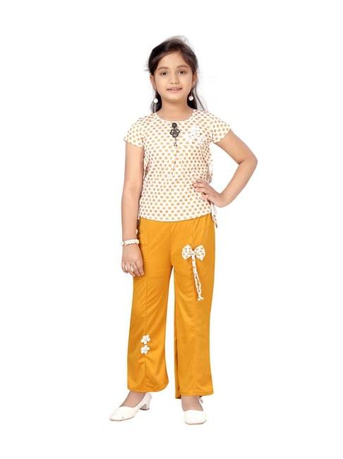 aarika kids yellow printed top & pants