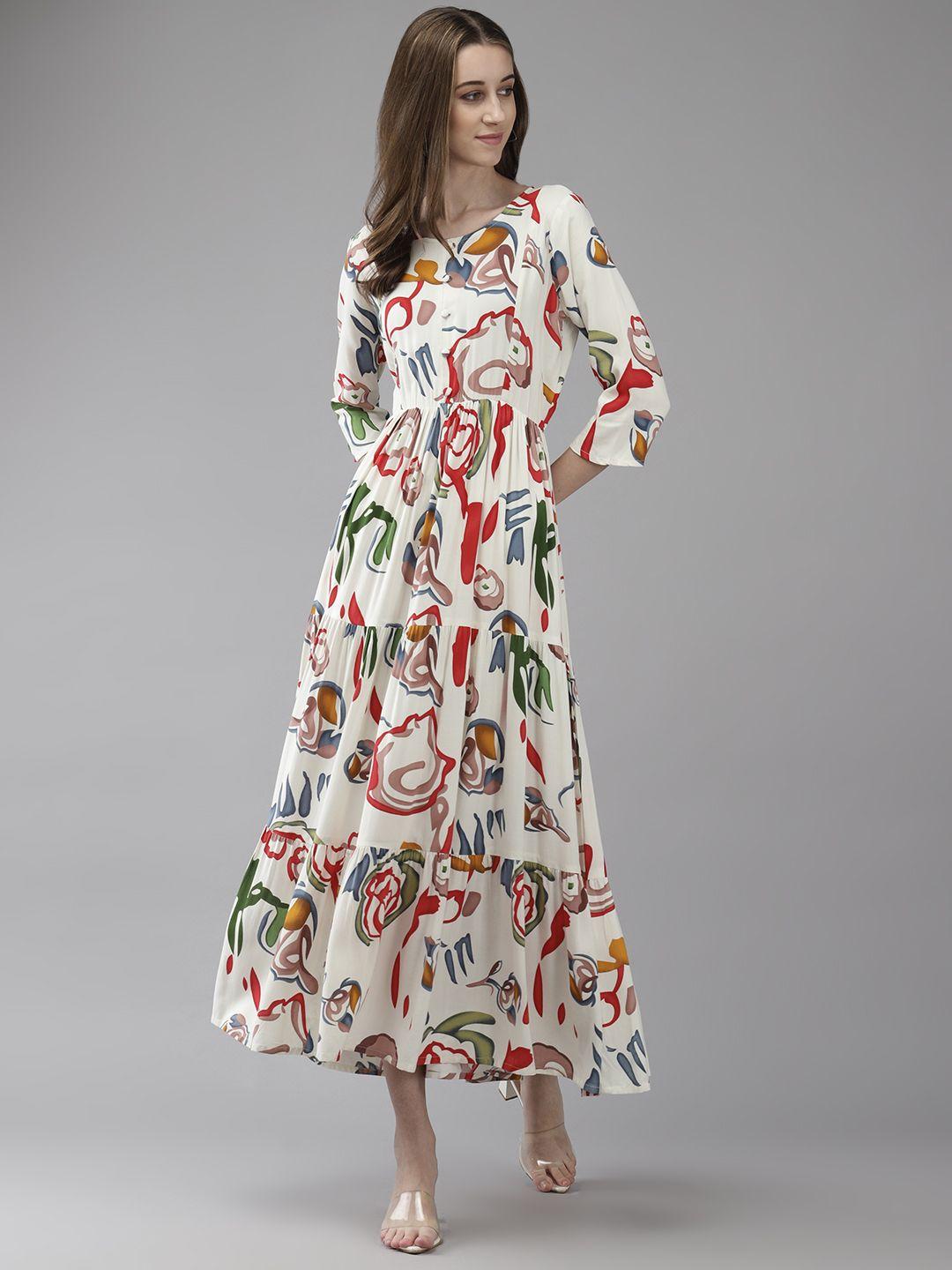 aarika print georgette a-line maxi dress