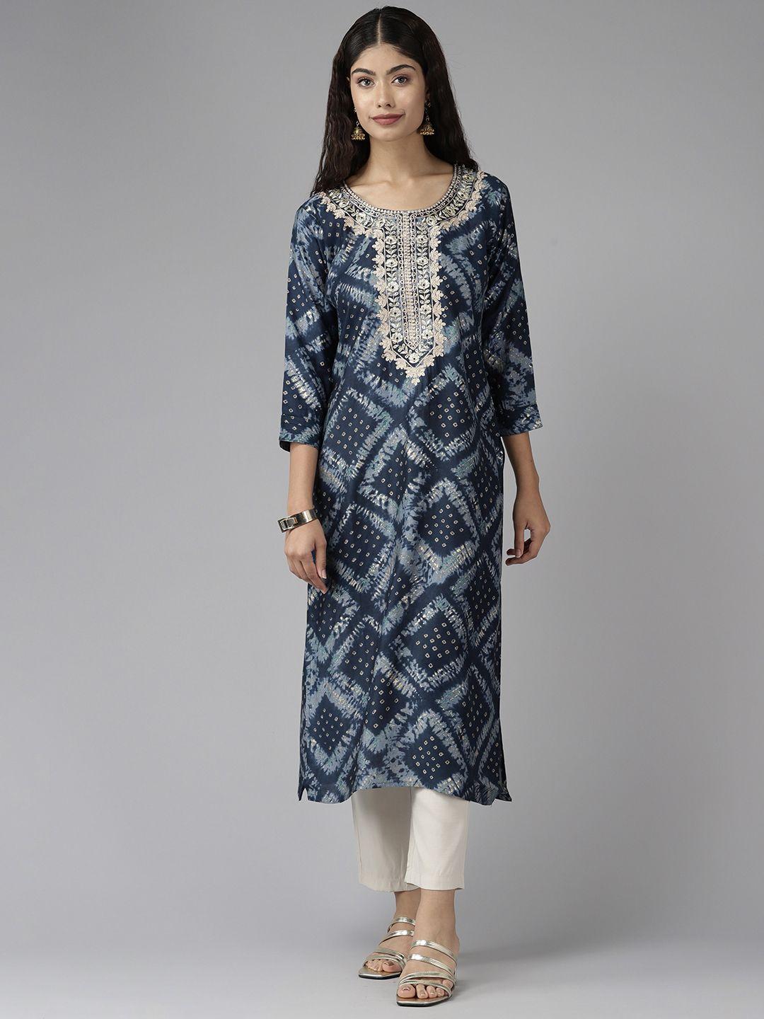 aarika bandhani zari embroidered kurta