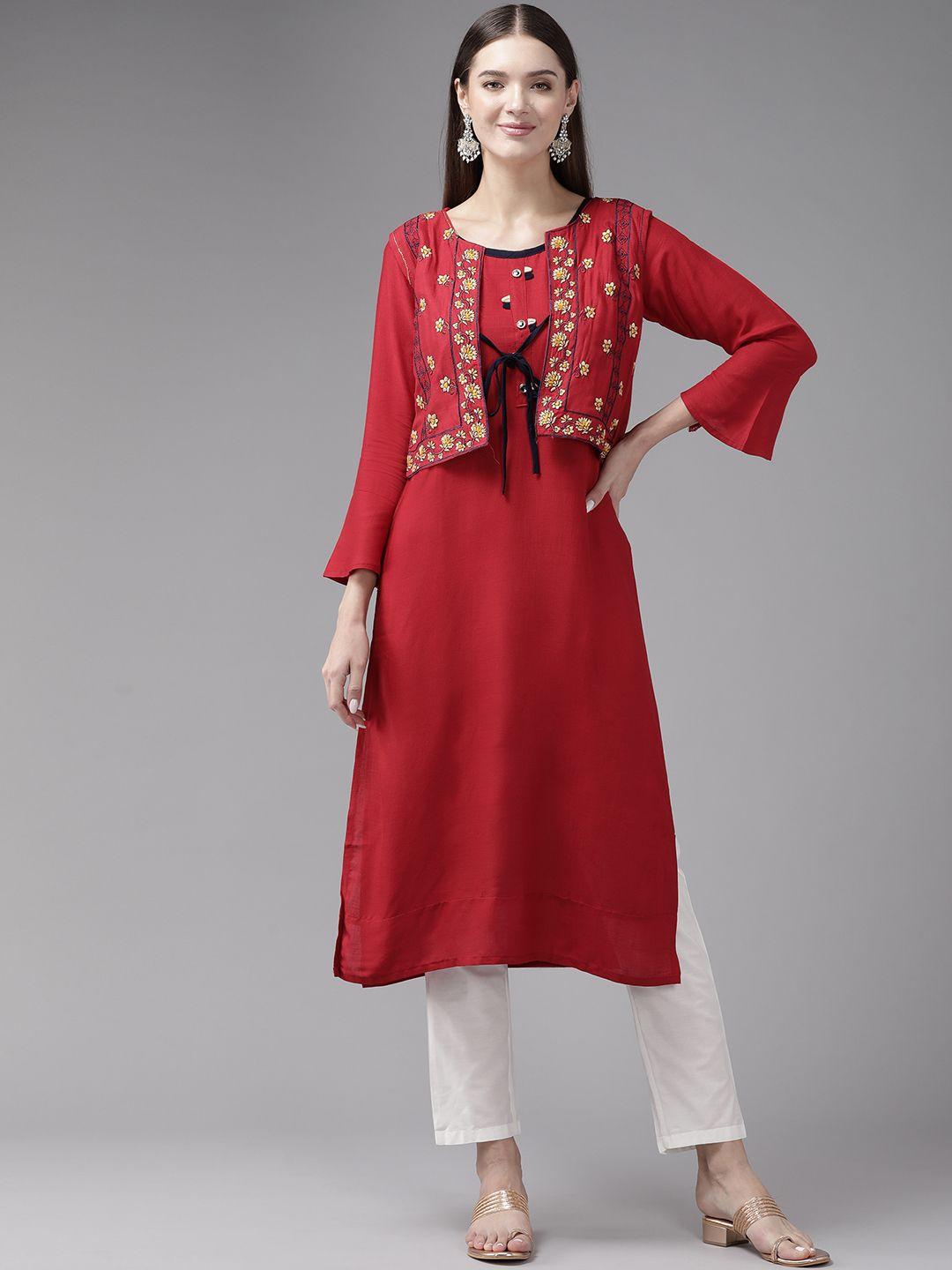 aarika bell sleeves kurta with jacket