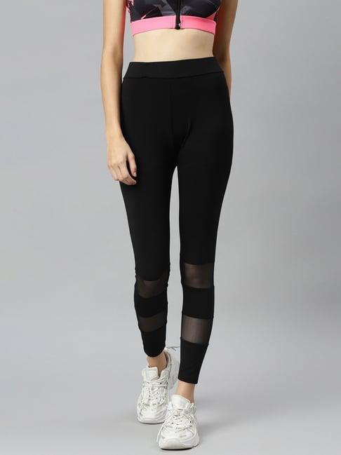 aarika black mid rise sports track pants