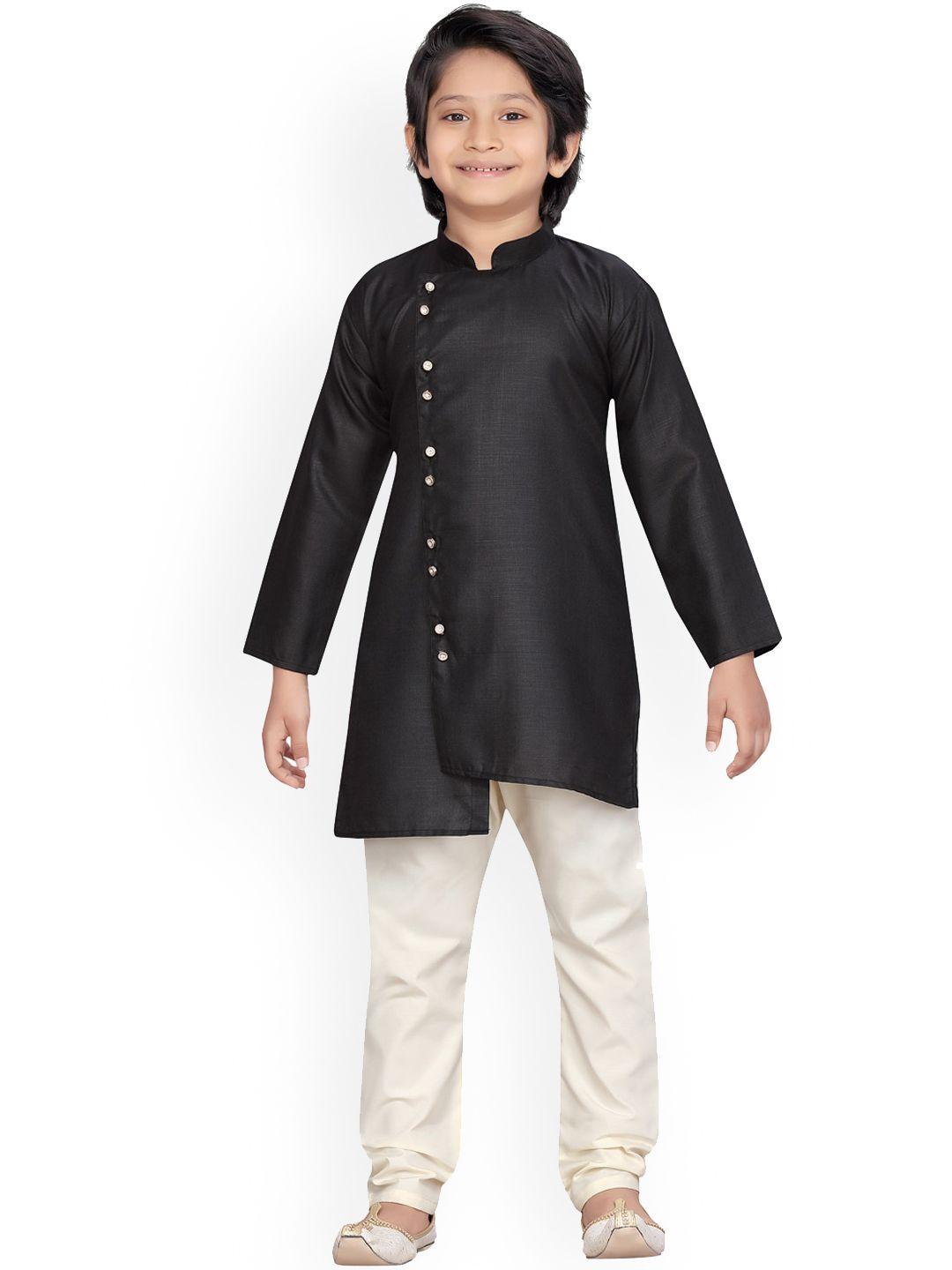 aarika boys asymmetric pure cotton kurta with pyjama
